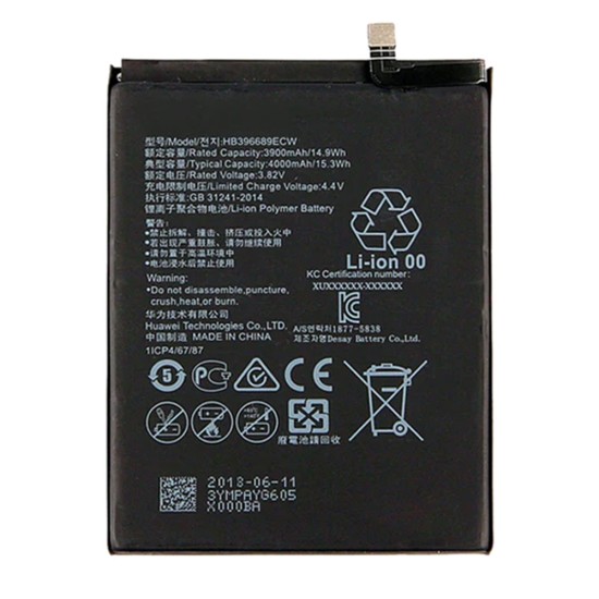 Battery HB396689ECW/HB406689ECW for Huawei Ascend Mha-L09/Y7 2019/Y9 2018/Mate 9/Mate 9 Pro/Y7 Enjoy 7 Plus 3900mAh